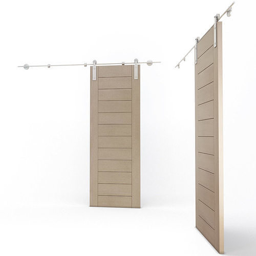 Wooden Sliding Door Solo 3D model