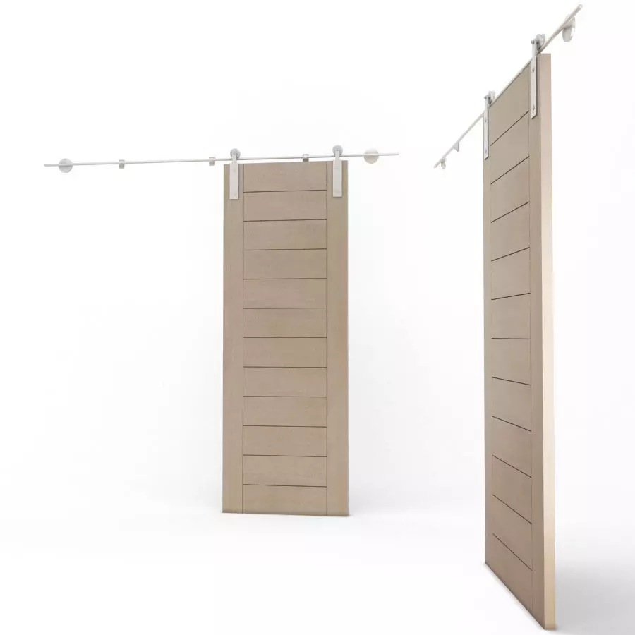 Wooden Sliding Door Solo 3D model_0
