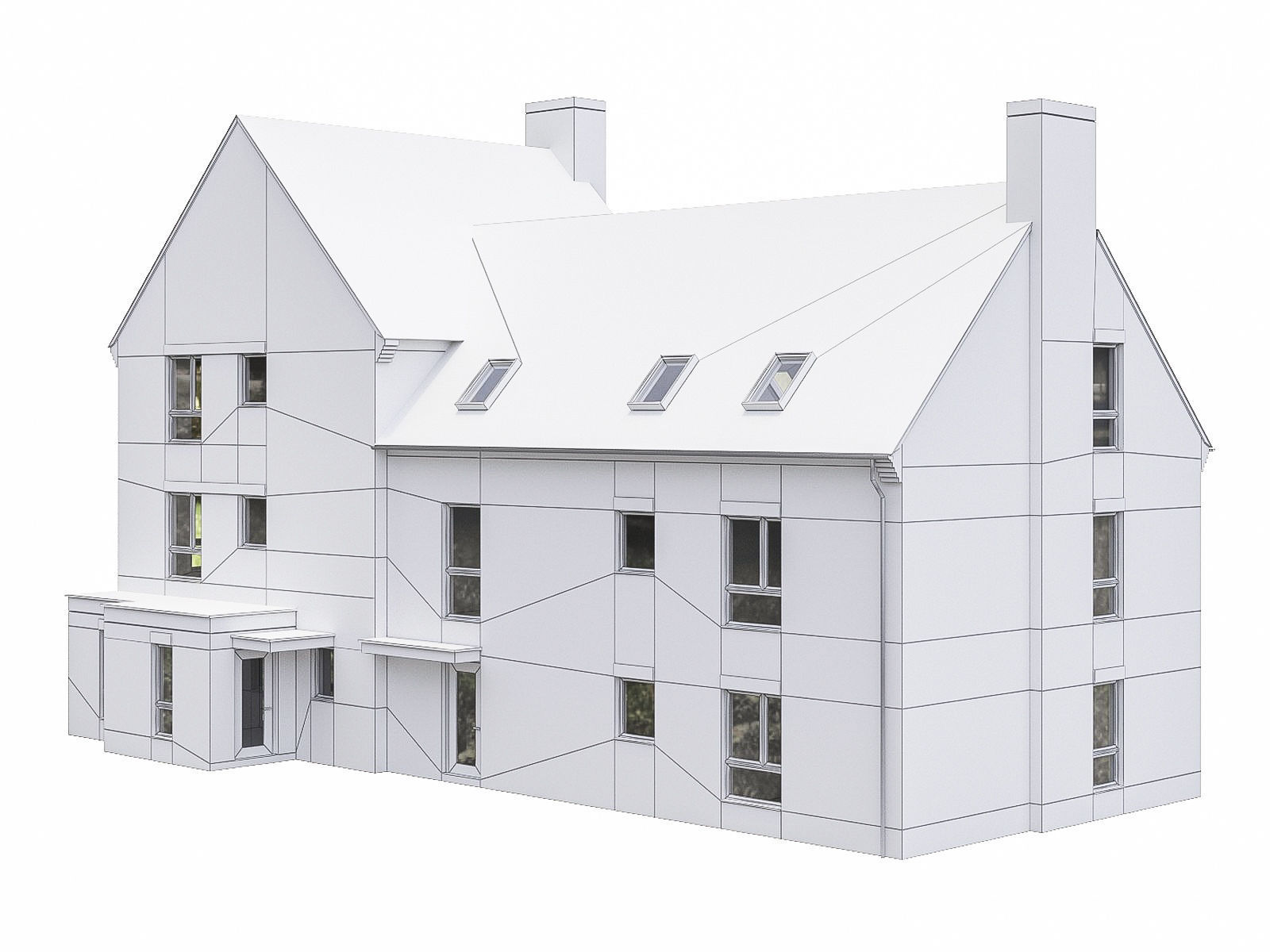 Neighborhood Houses P35 Low-poly 3D model_2