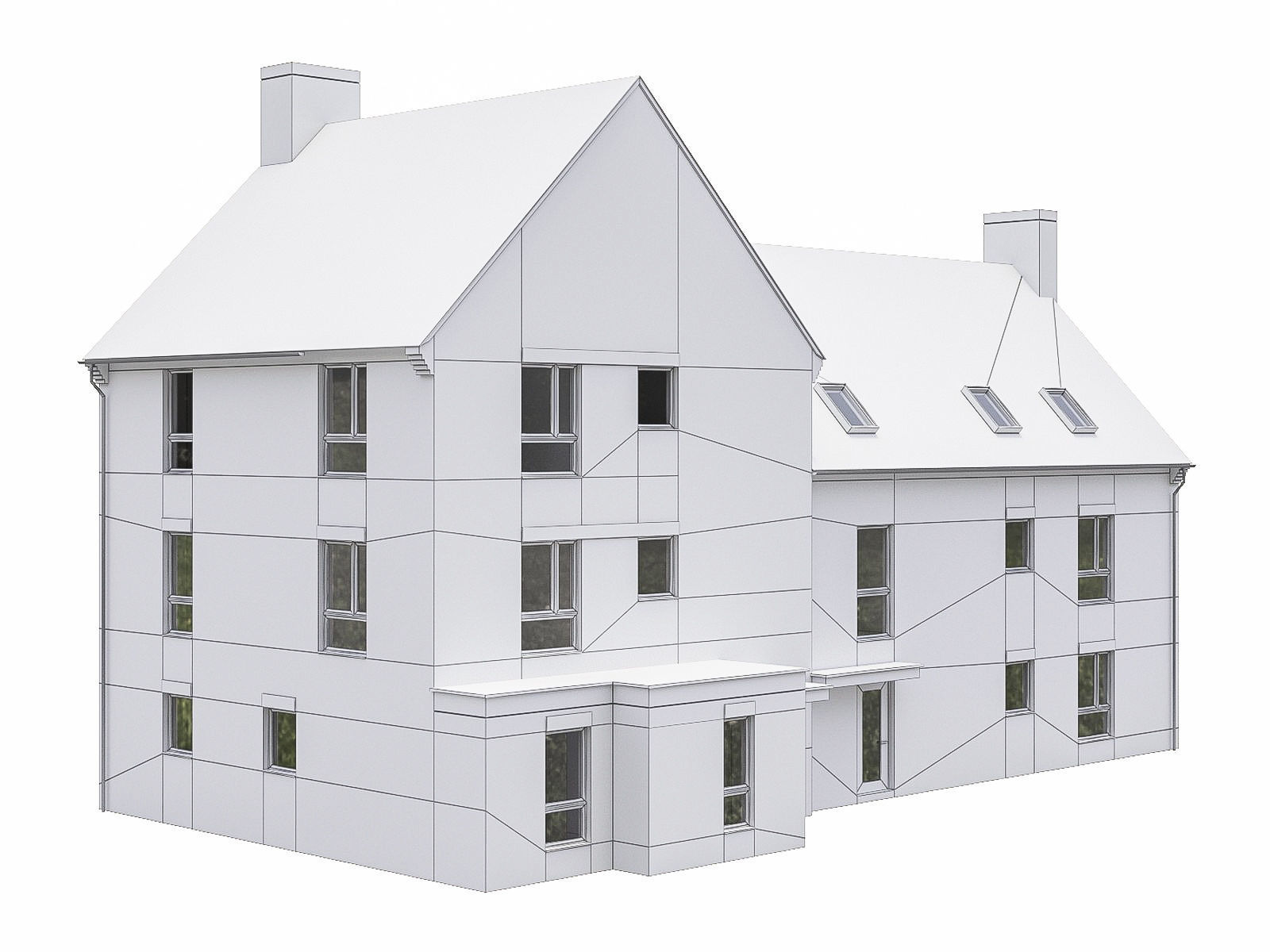 Neighborhood Houses P35 Low-poly 3D model_4