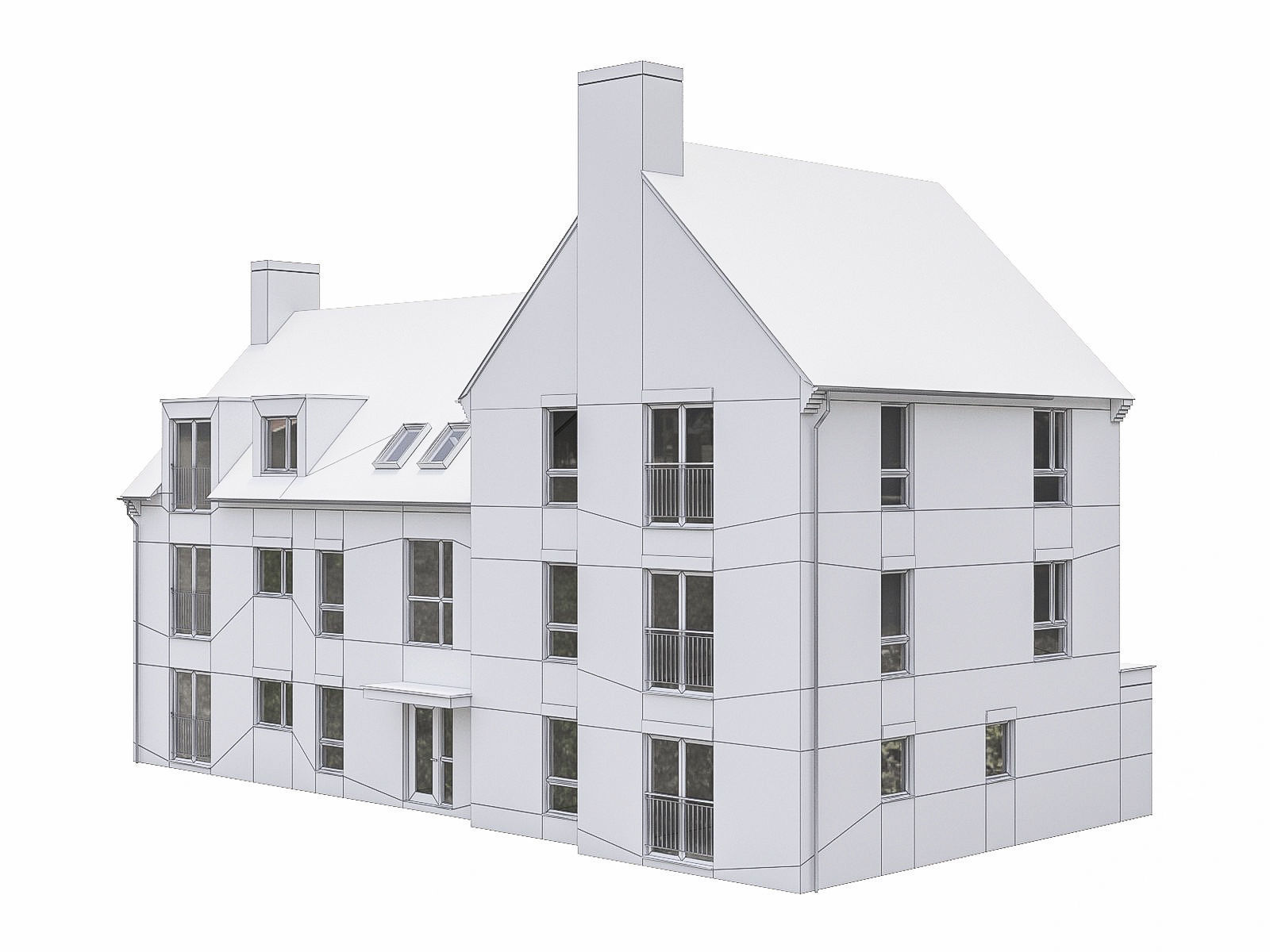 Neighborhood Houses P35 Low-poly 3D model_3