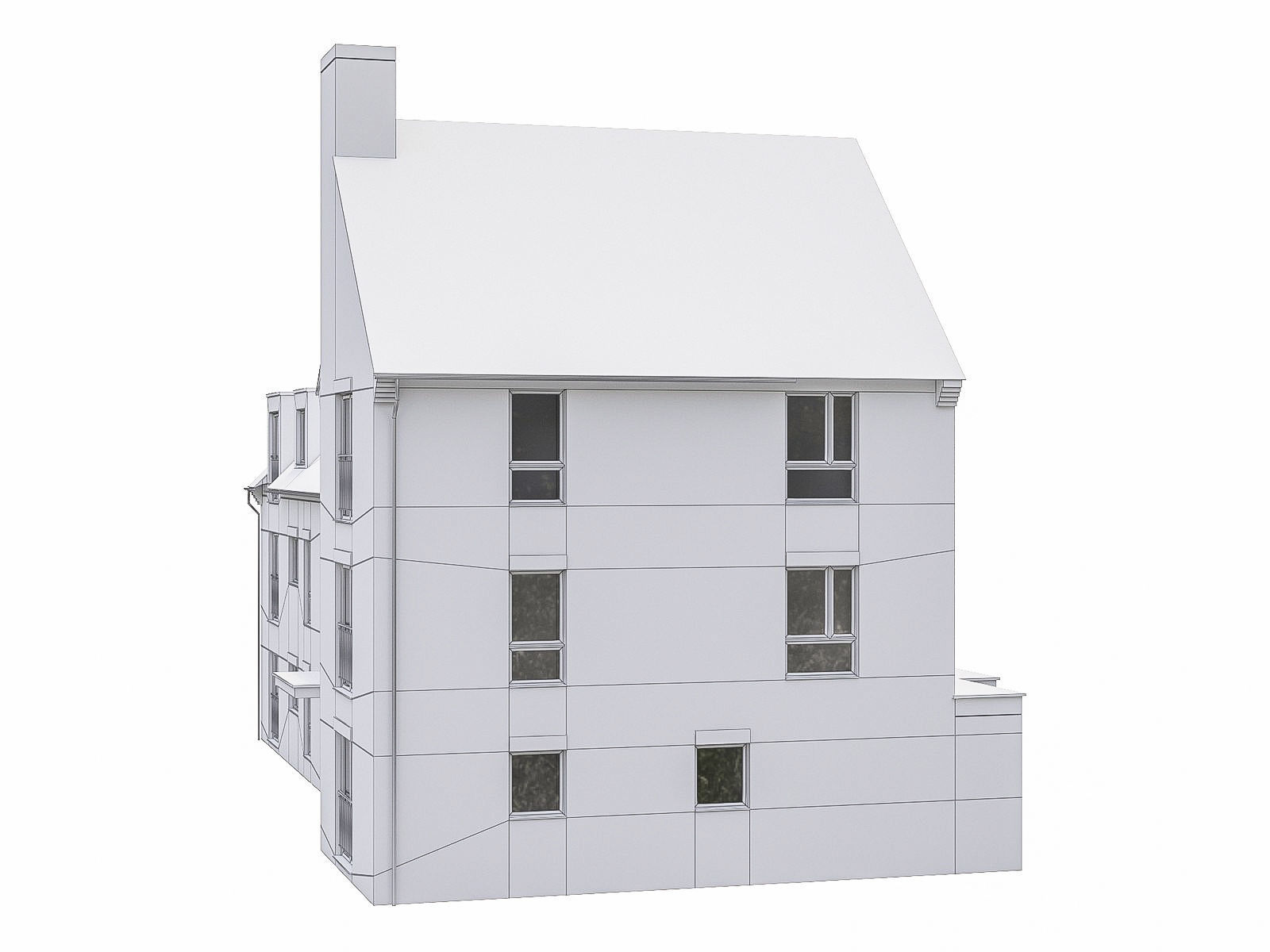 Neighborhood Houses P35 Low-poly 3D model_1