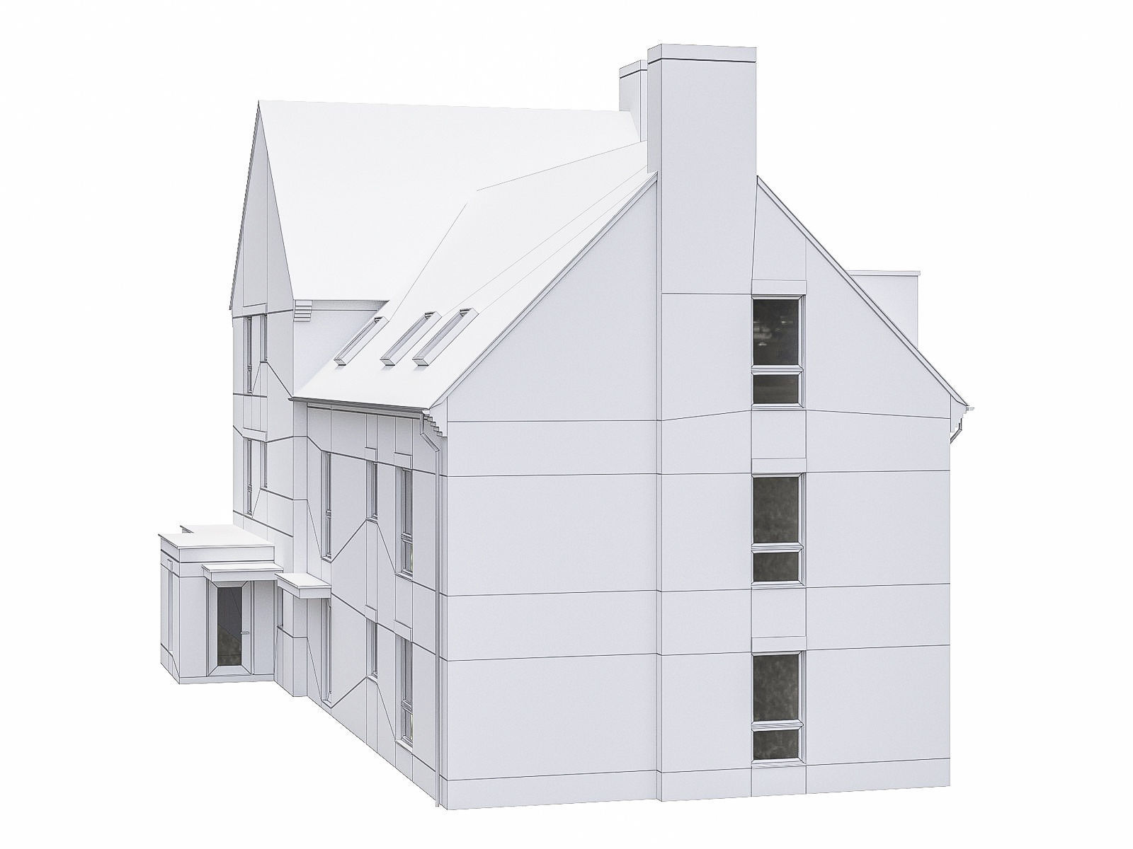 Neighborhood Houses P35 Low-poly 3D model_5