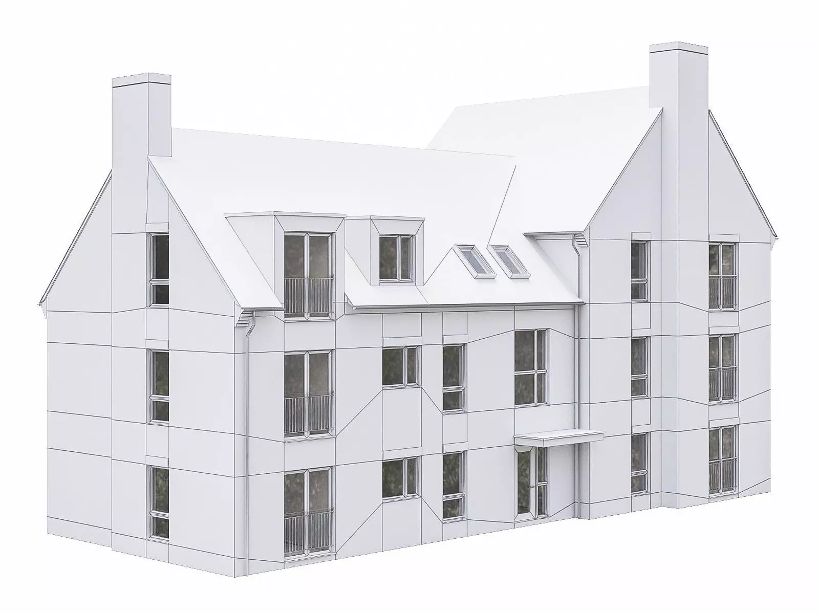 Neighborhood Houses P35 Low-poly 3D model_0