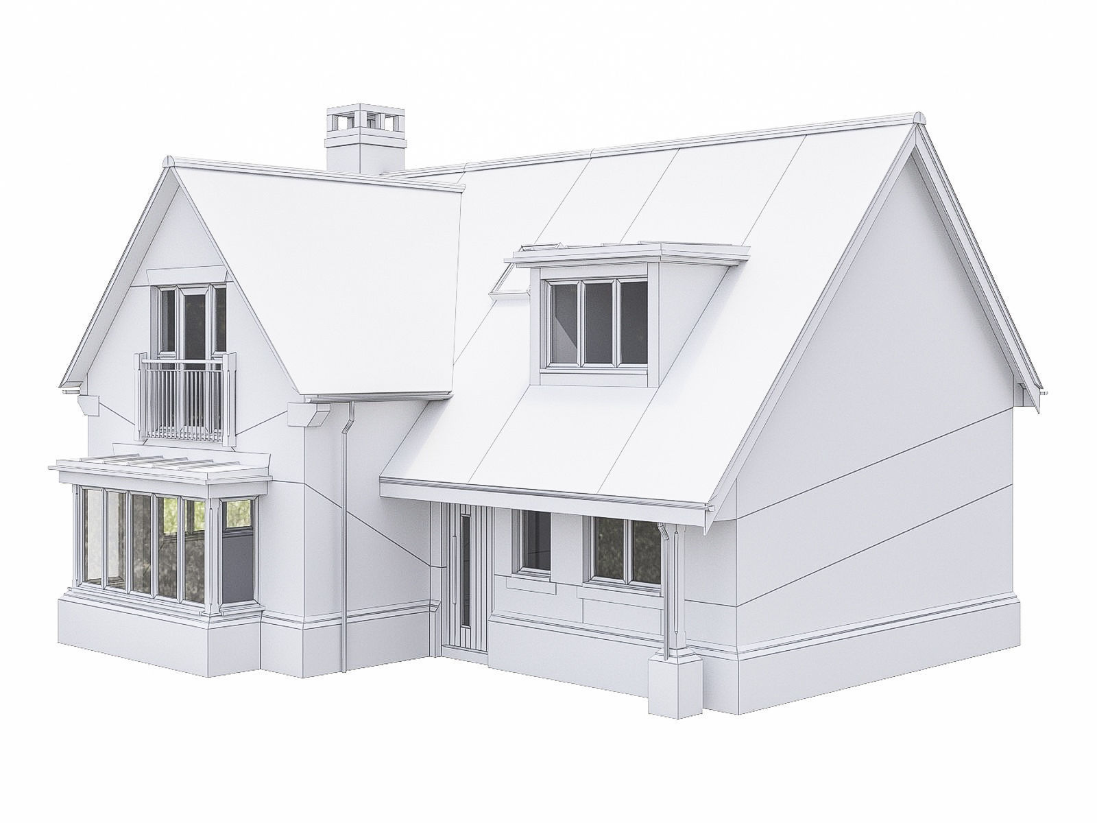 Neighborhood Houses P32 Low-poly 3D model_2