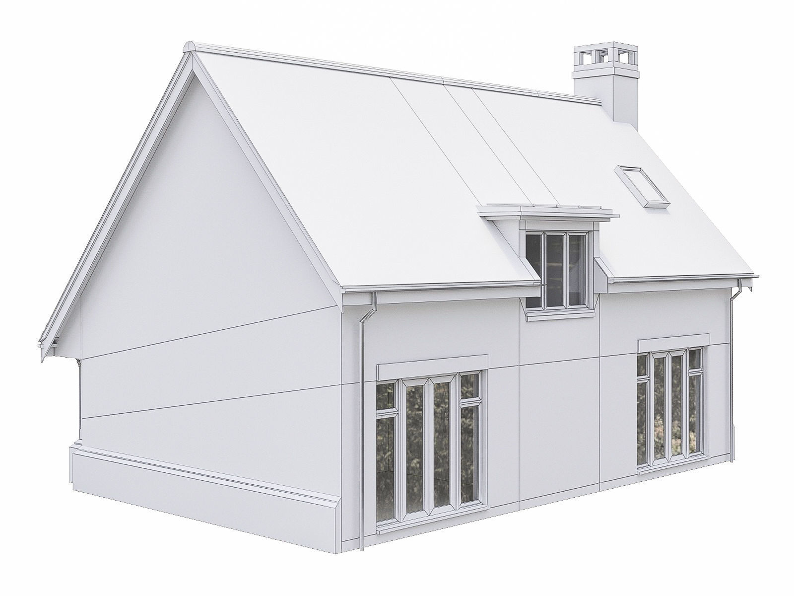 Neighborhood Houses P32 Low-poly 3D model_3