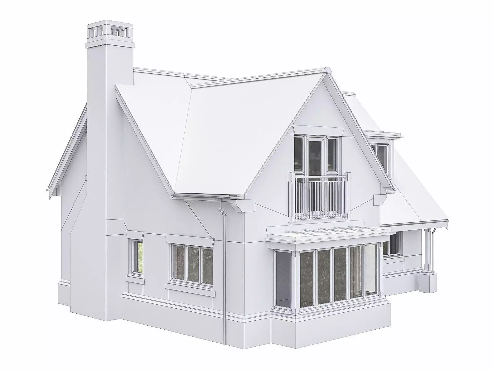 Neighborhood Houses P32 Low-poly 3D model_0