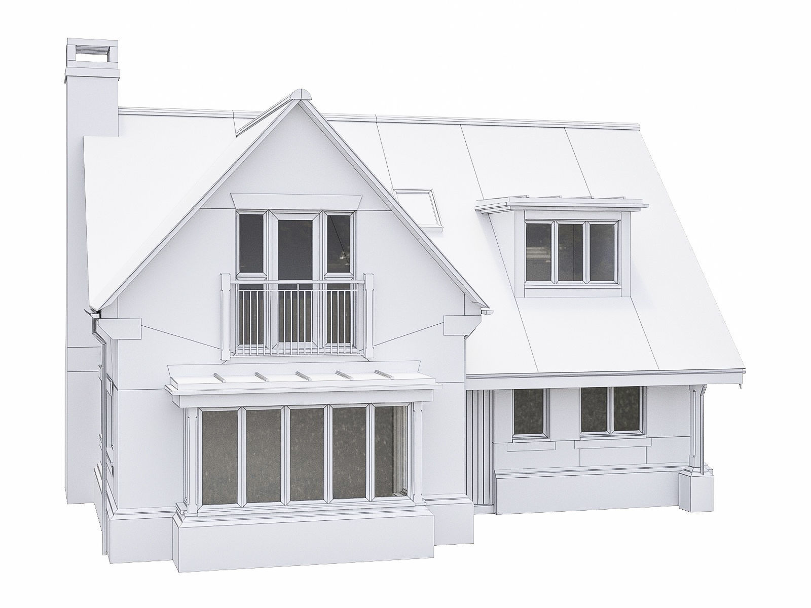 Neighborhood Houses P32 Low-poly 3D model_1