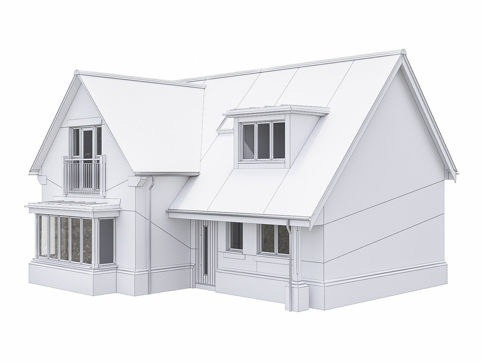 Neighborhood Houses P31 Low-poly 3D model_3