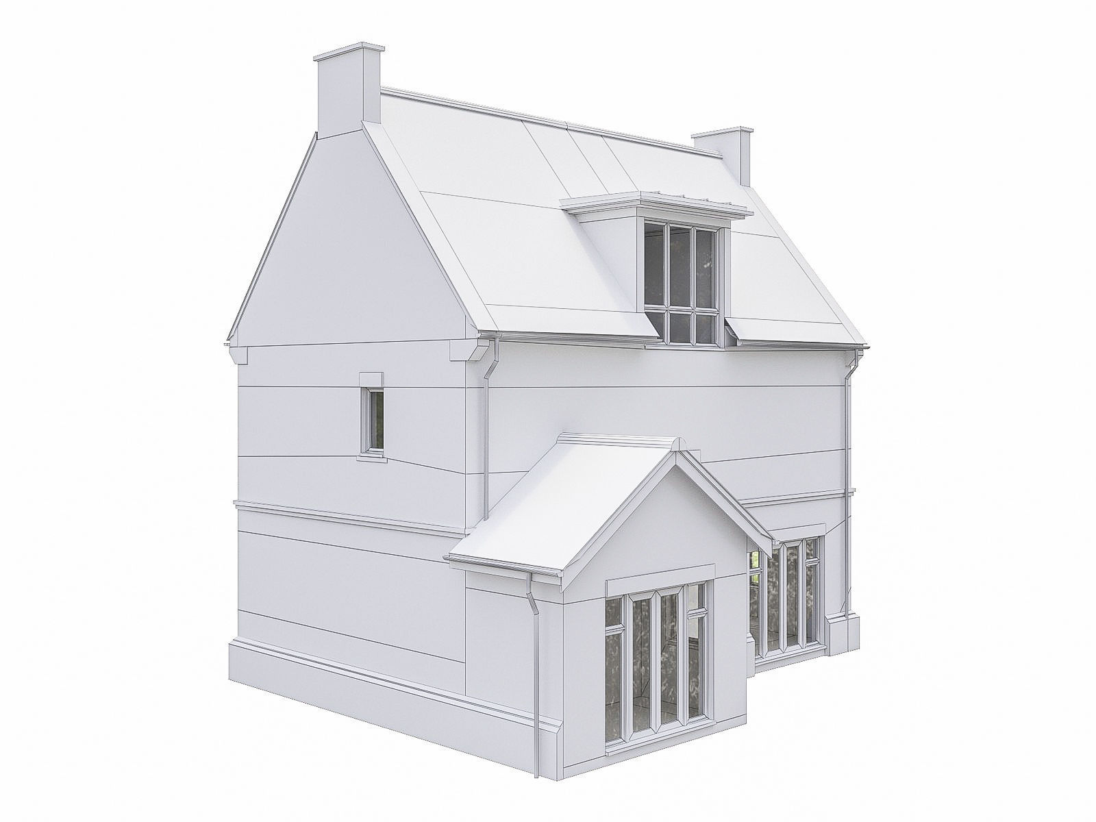 Neighborhood Houses P30 Low-poly 3D model_3