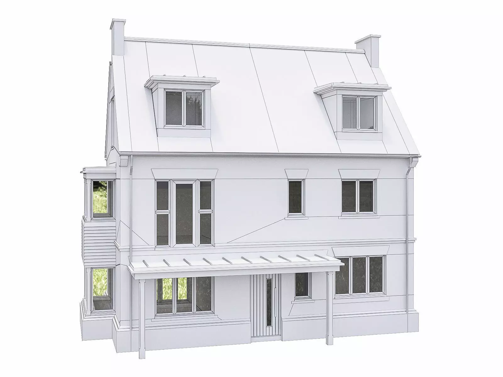 Neighborhood Houses P30 Low-poly 3D model_0