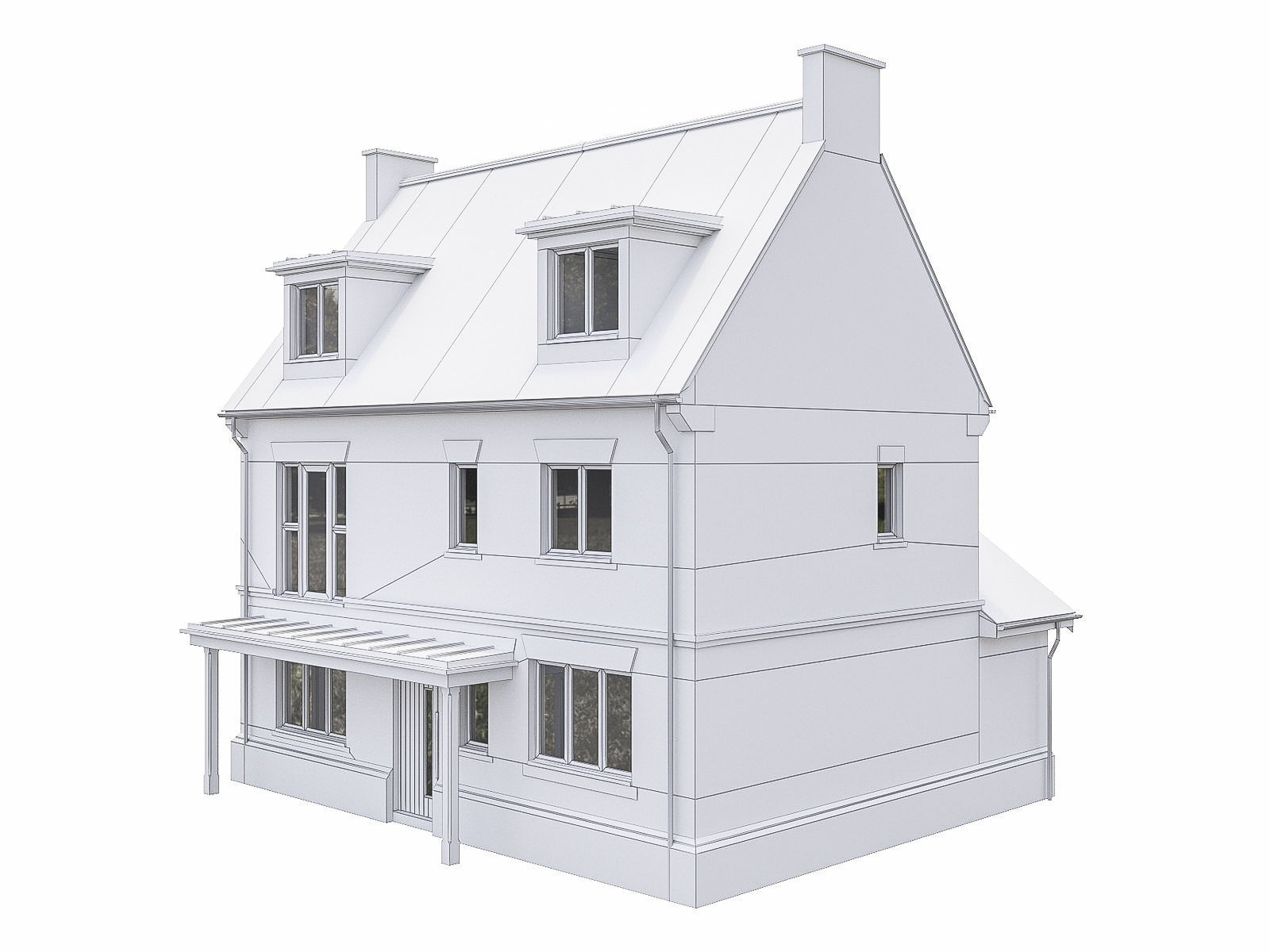 Neighborhood Houses P30 Low-poly 3D model_2