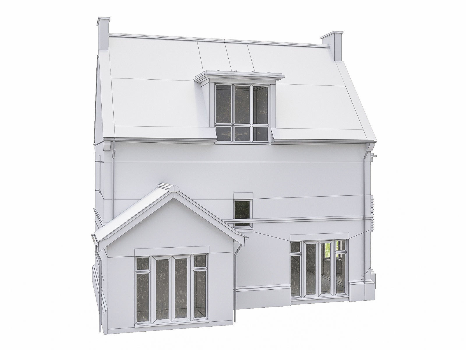 Neighborhood Houses P30 Low-poly 3D model_5