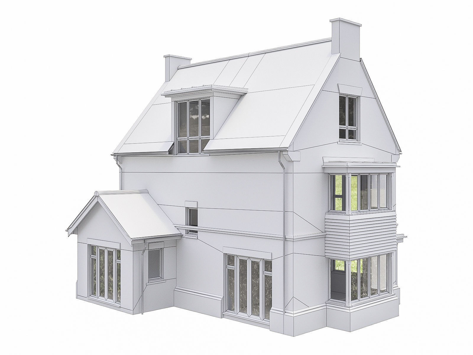 Neighborhood Houses P30 Low-poly 3D model_4