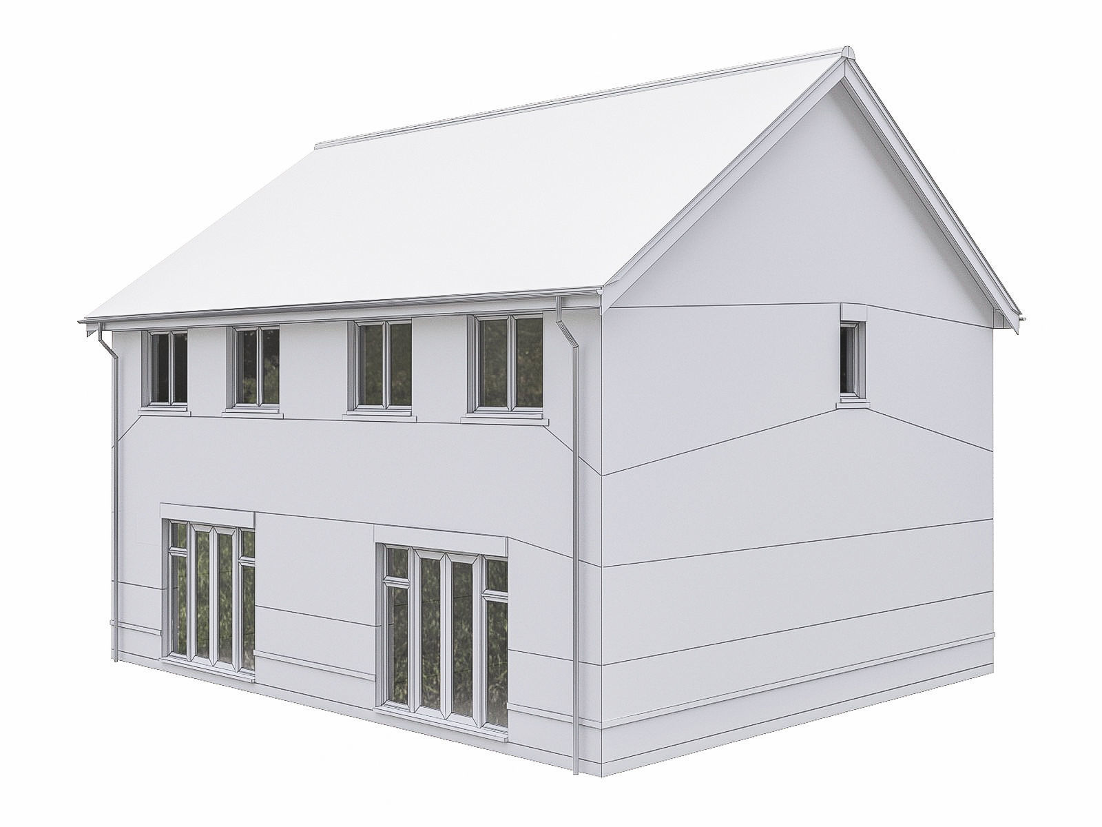 Neighborhood Houses P28 Low-poly 3D model_4