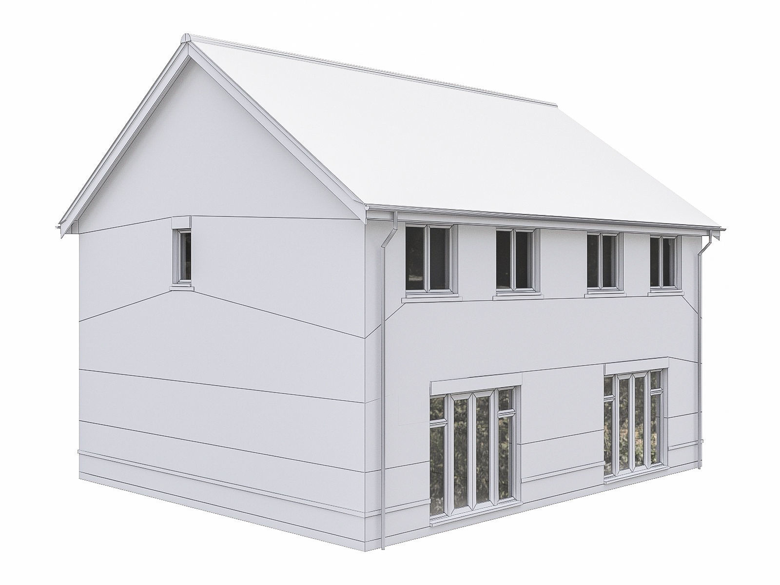 Neighborhood Houses P28 Low-poly 3D model_3
