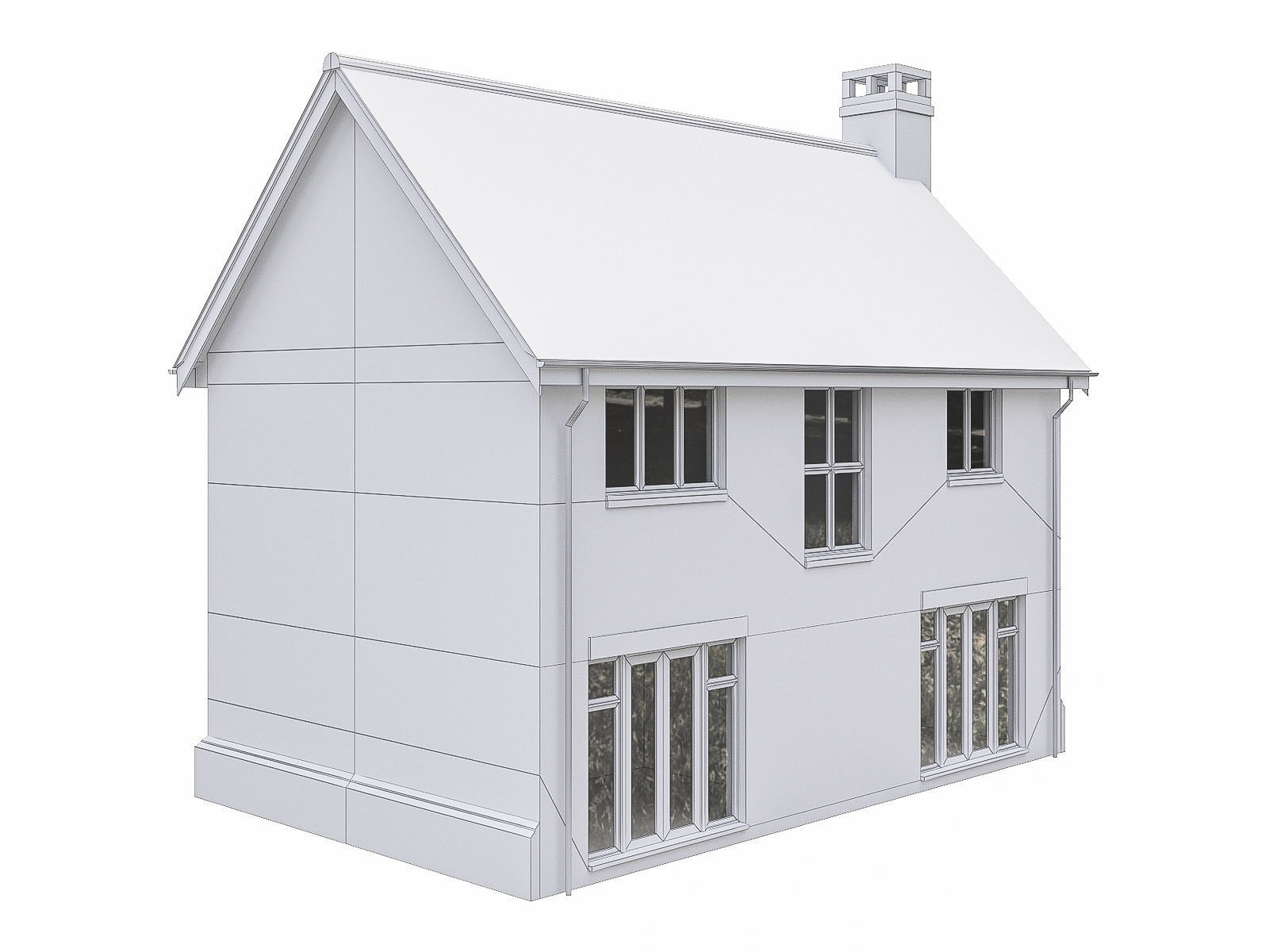 Neighborhood Houses P27 Low-poly 3D model_4
