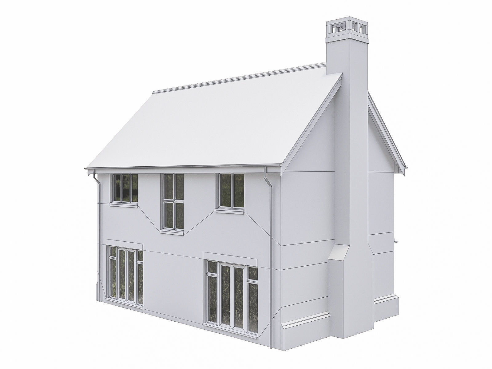 Neighborhood Houses P27 Low-poly 3D model_5