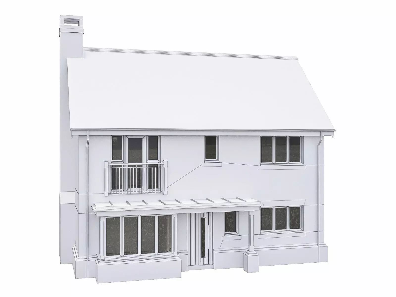 Neighborhood Houses P27 Low-poly 3D model_0