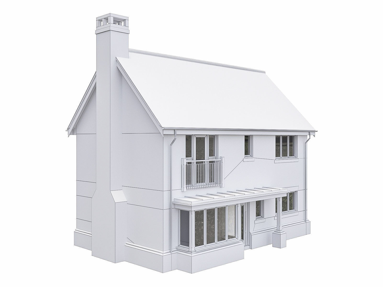 Neighborhood Houses P27 Low-poly 3D model_2