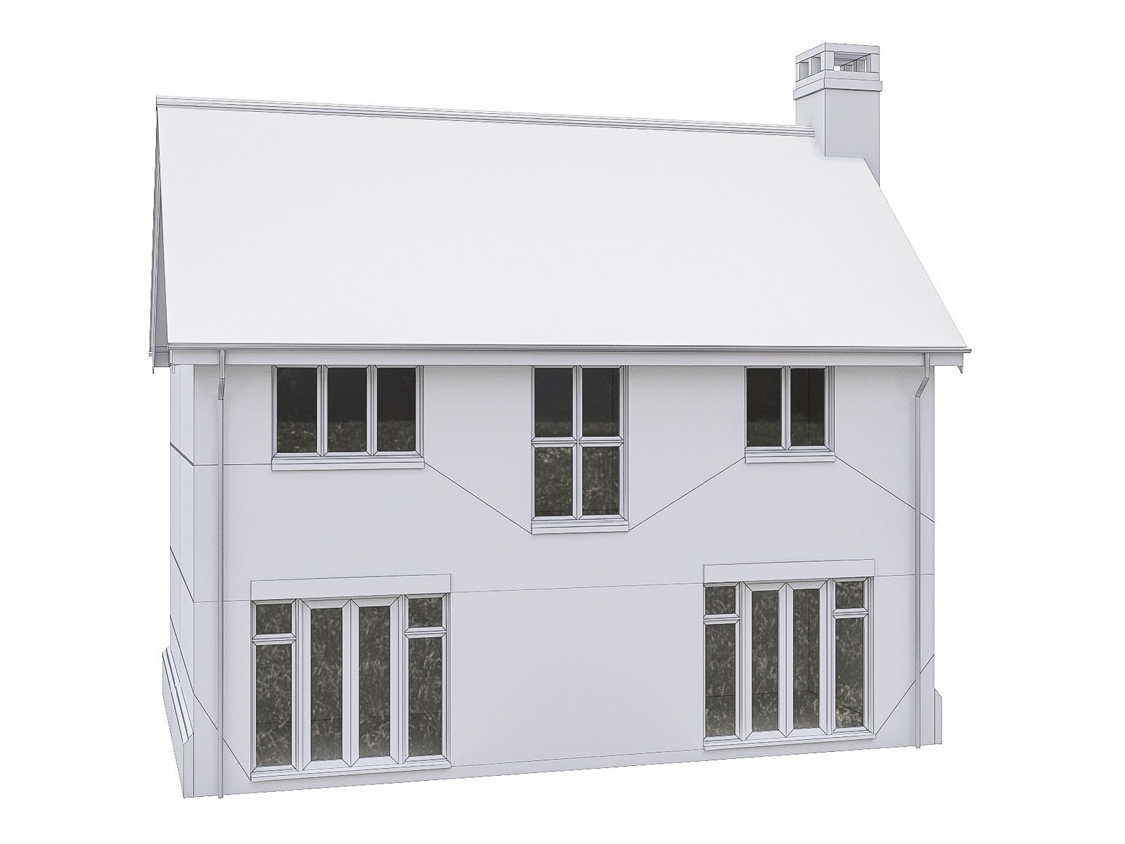 Neighborhood Houses P27 Low-poly 3D model_1