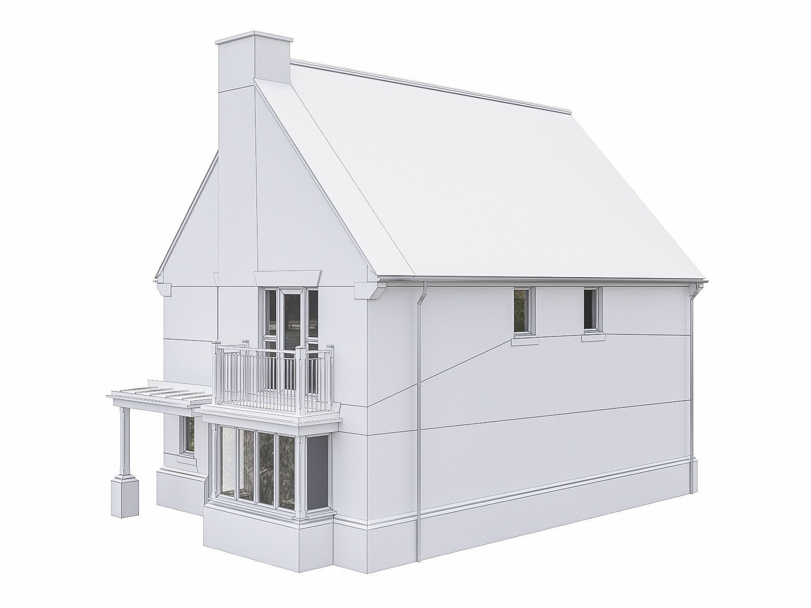 Neighborhood Houses P26 Low-poly 3D model_2