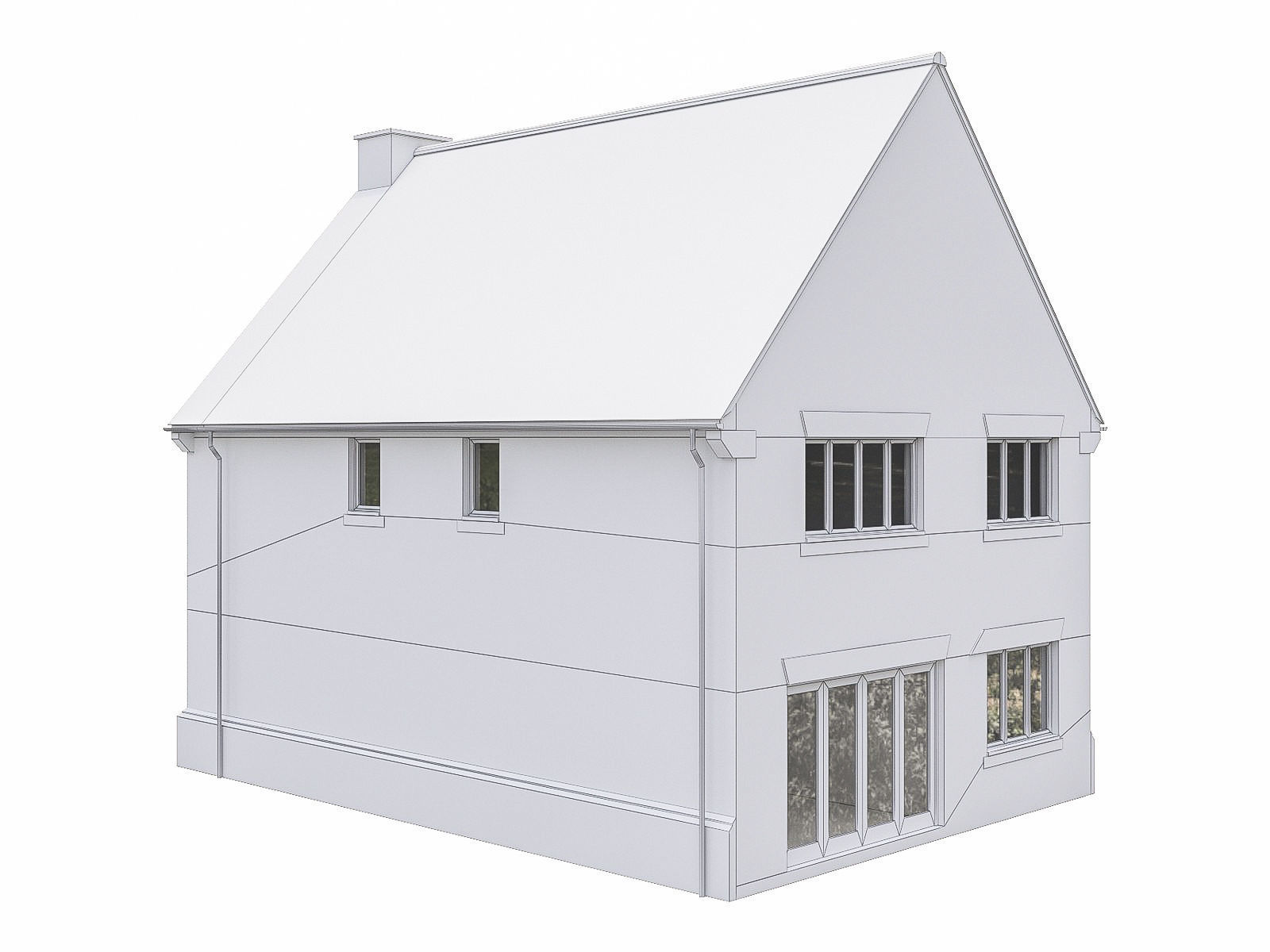 Neighborhood Houses P26 Low-poly 3D model_3