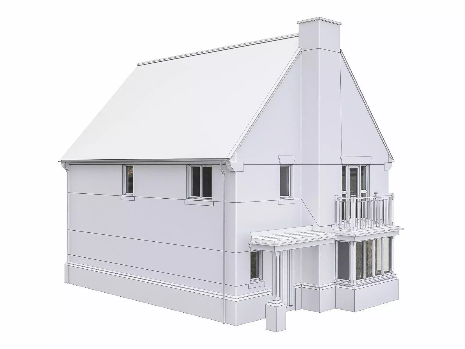 Neighborhood Houses P26 Low-poly 3D model_0