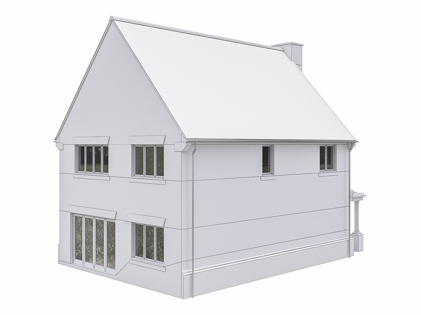 Neighborhood Houses P26 Low-poly 3D model_4