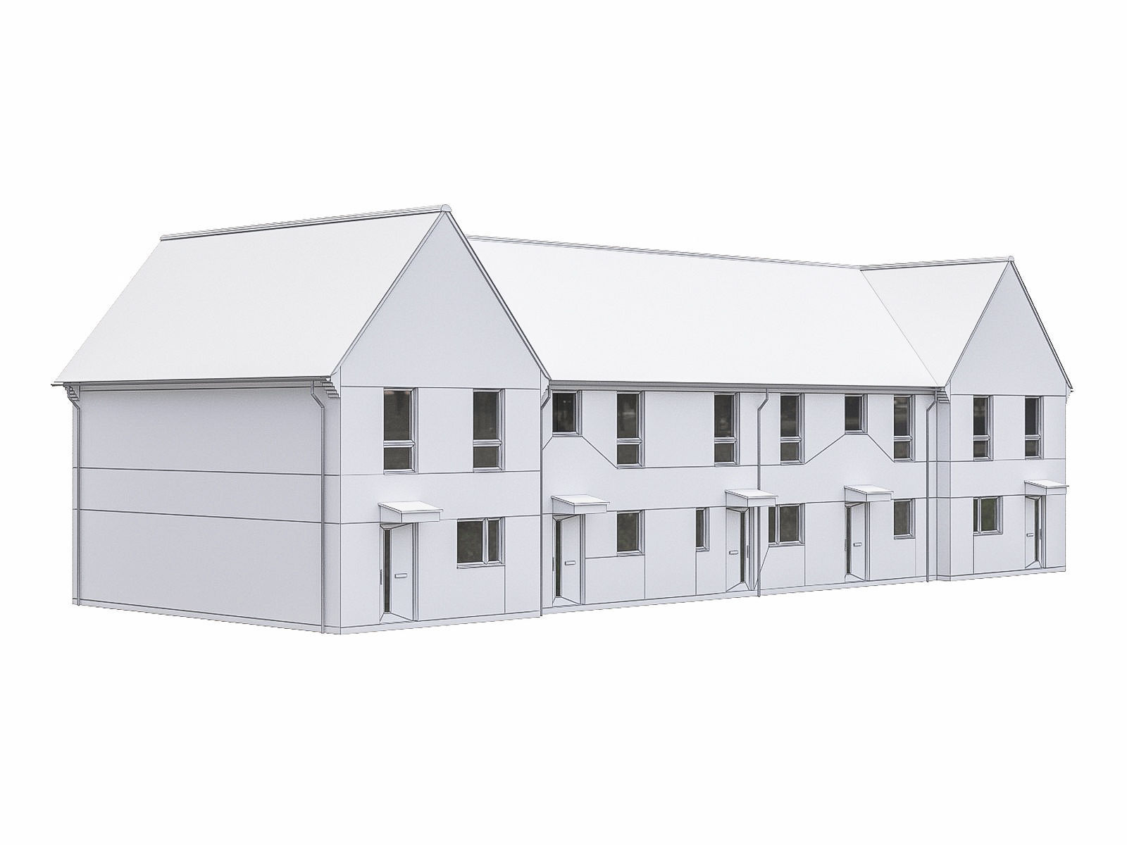 Neighborhood Houses P24 Low-poly 3D model_2