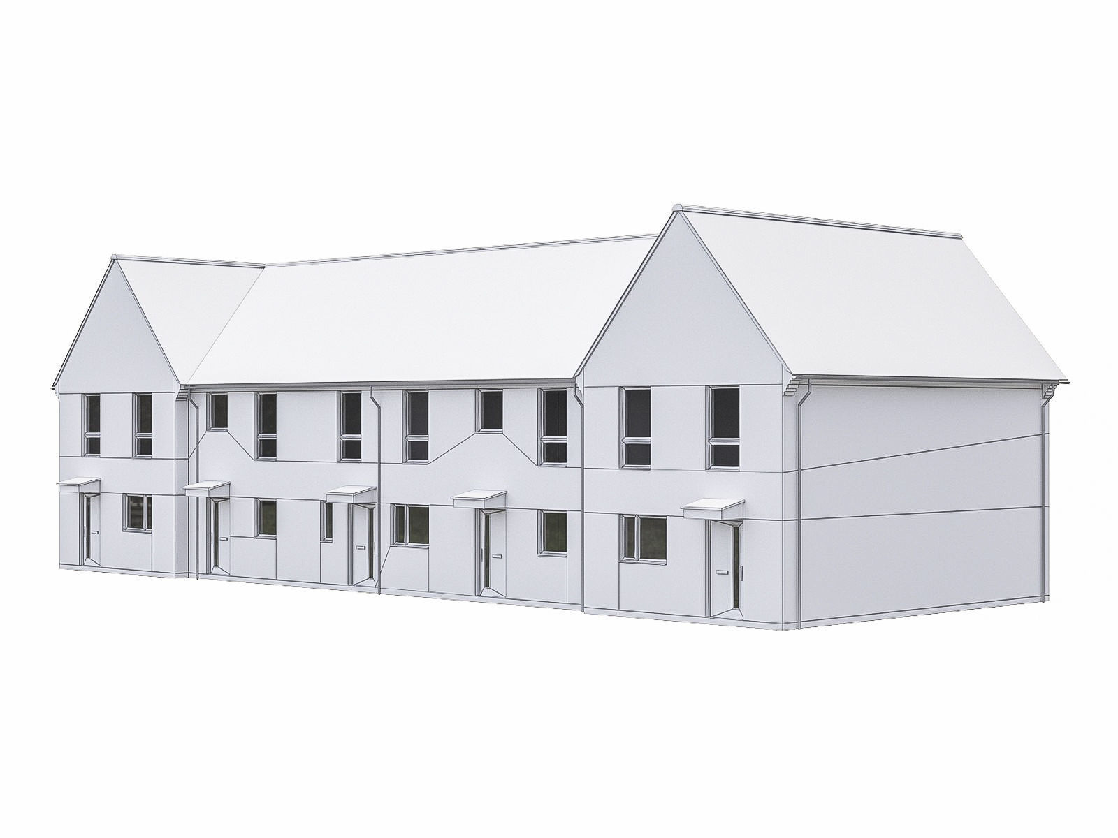 Neighborhood Houses P24 Low-poly 3D model_3