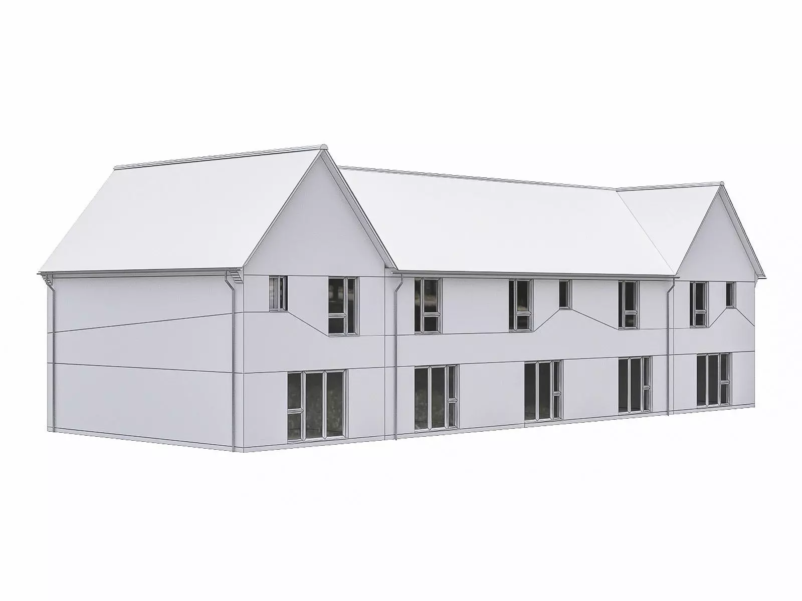 Neighborhood Houses P24 Low-poly 3D model_0