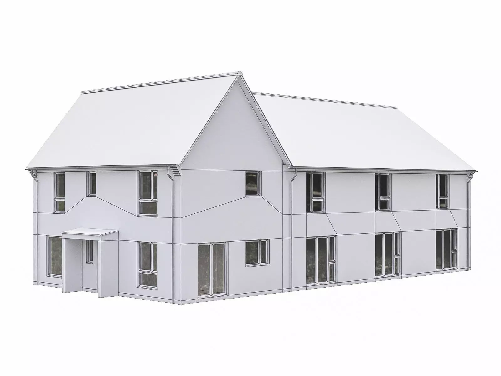 Neighborhood Houses P23 Low-poly 3D model_0