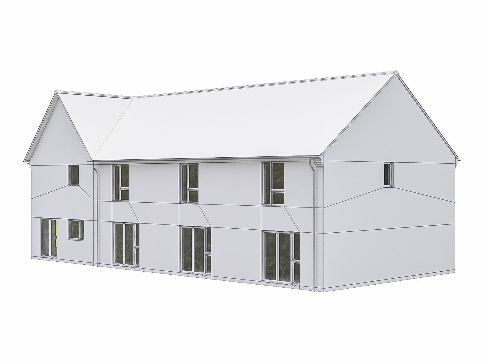 Neighborhood Houses P23 Low-poly 3D model_4