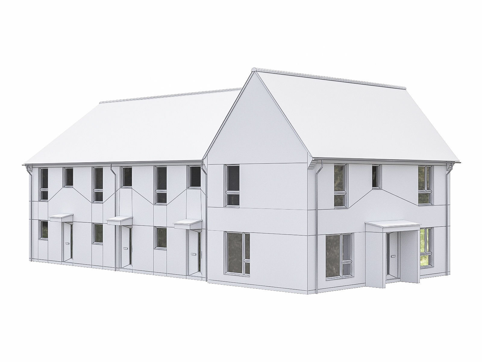 Neighborhood Houses P23 Low-poly 3D model_3