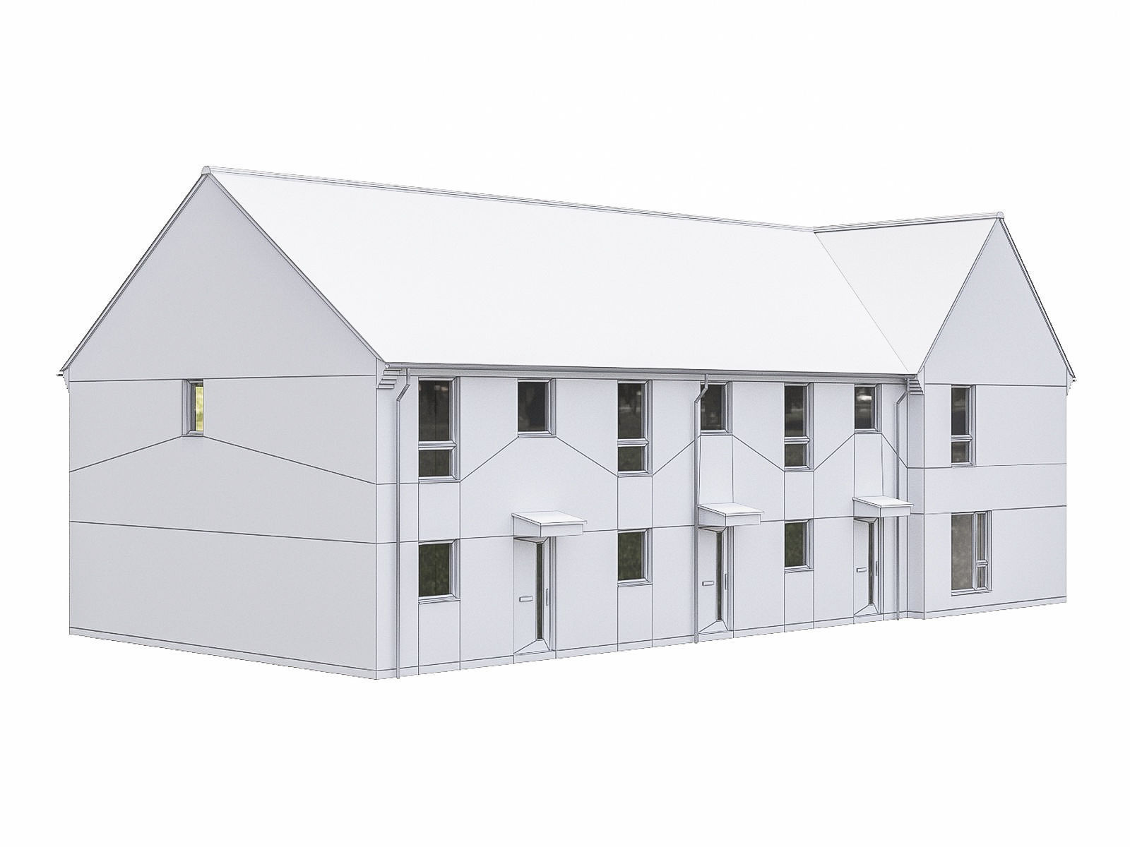 Neighborhood Houses P23 Low-poly 3D model_2