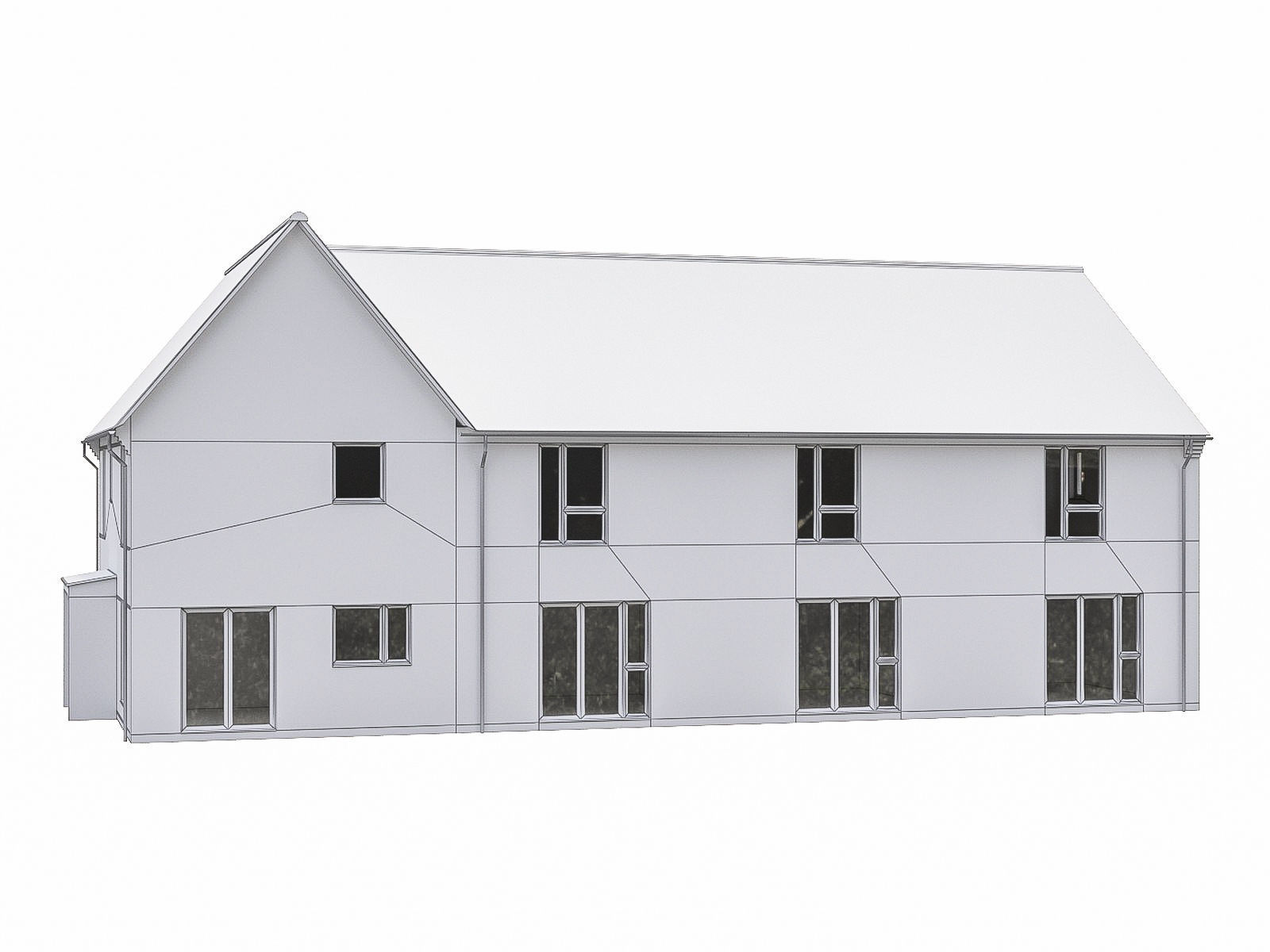 Neighborhood Houses P23 Low-poly 3D model_5