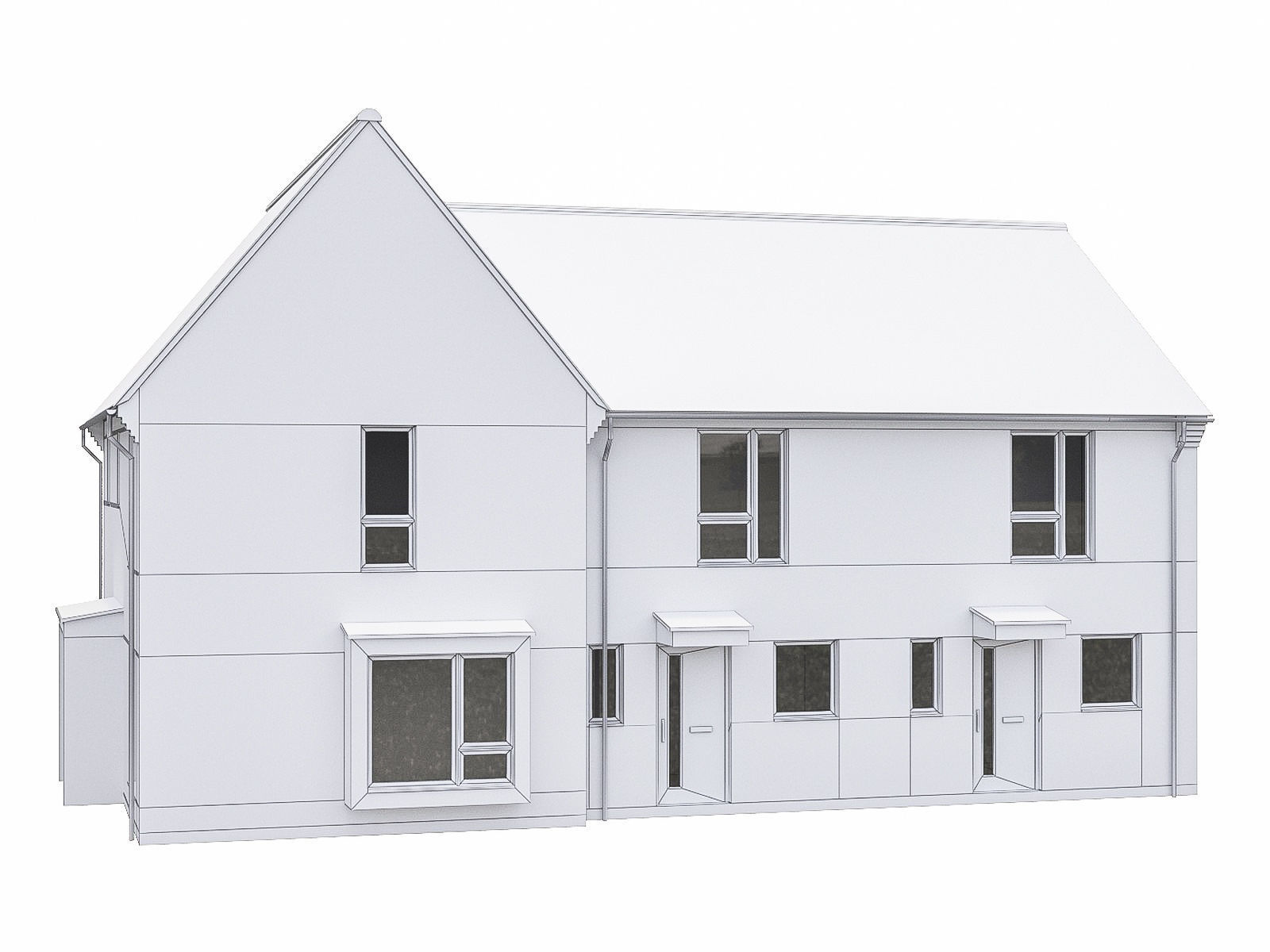 Neighborhood Houses P22 Low-poly 3D model_3