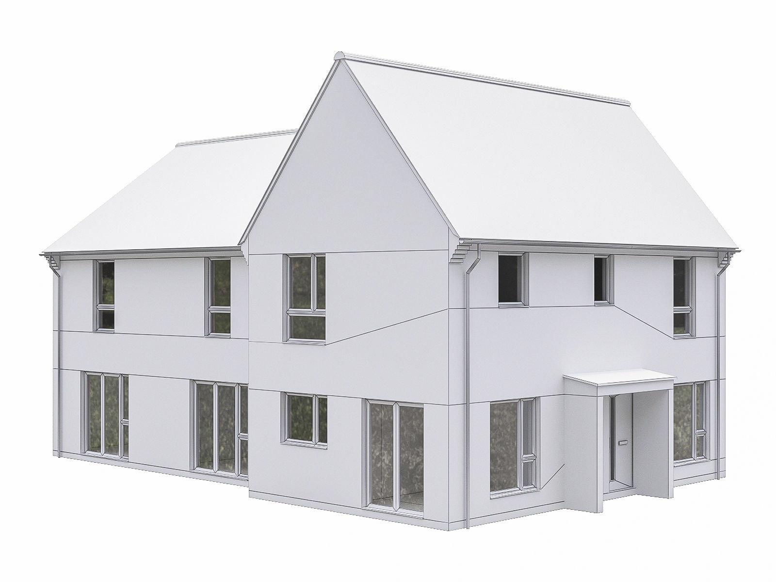 Neighborhood Houses P22 Low-poly 3D model_2
