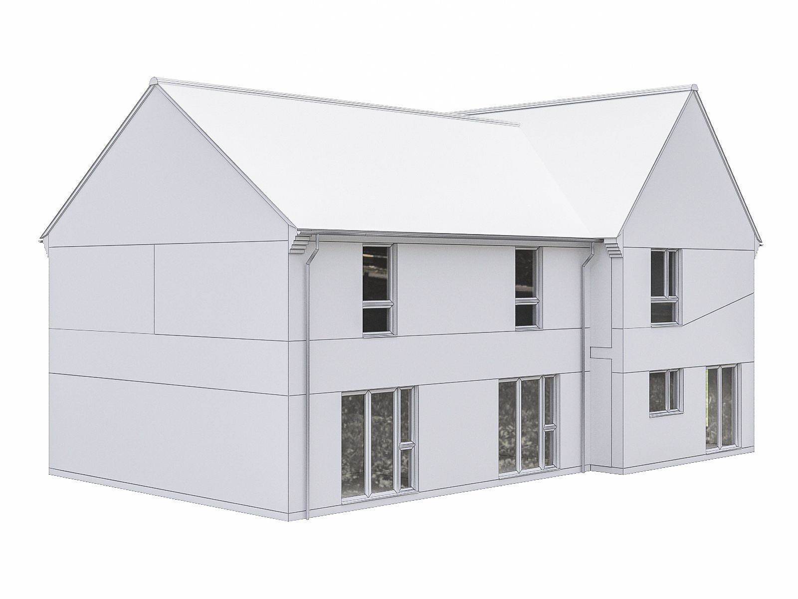 Neighborhood Houses P22 Low-poly 3D model_4
