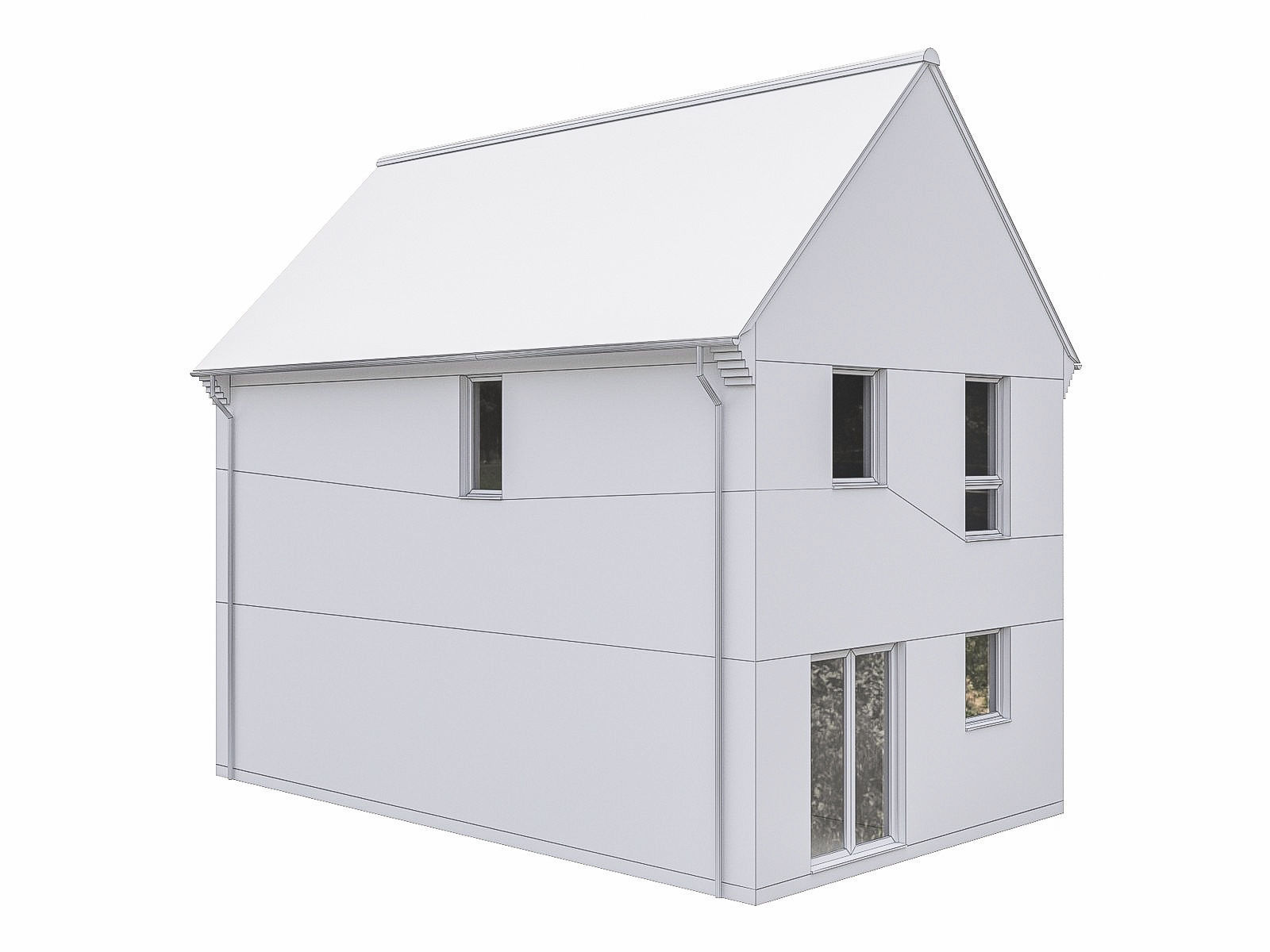Neighborhood Houses P20 Low-poly 3D model_4