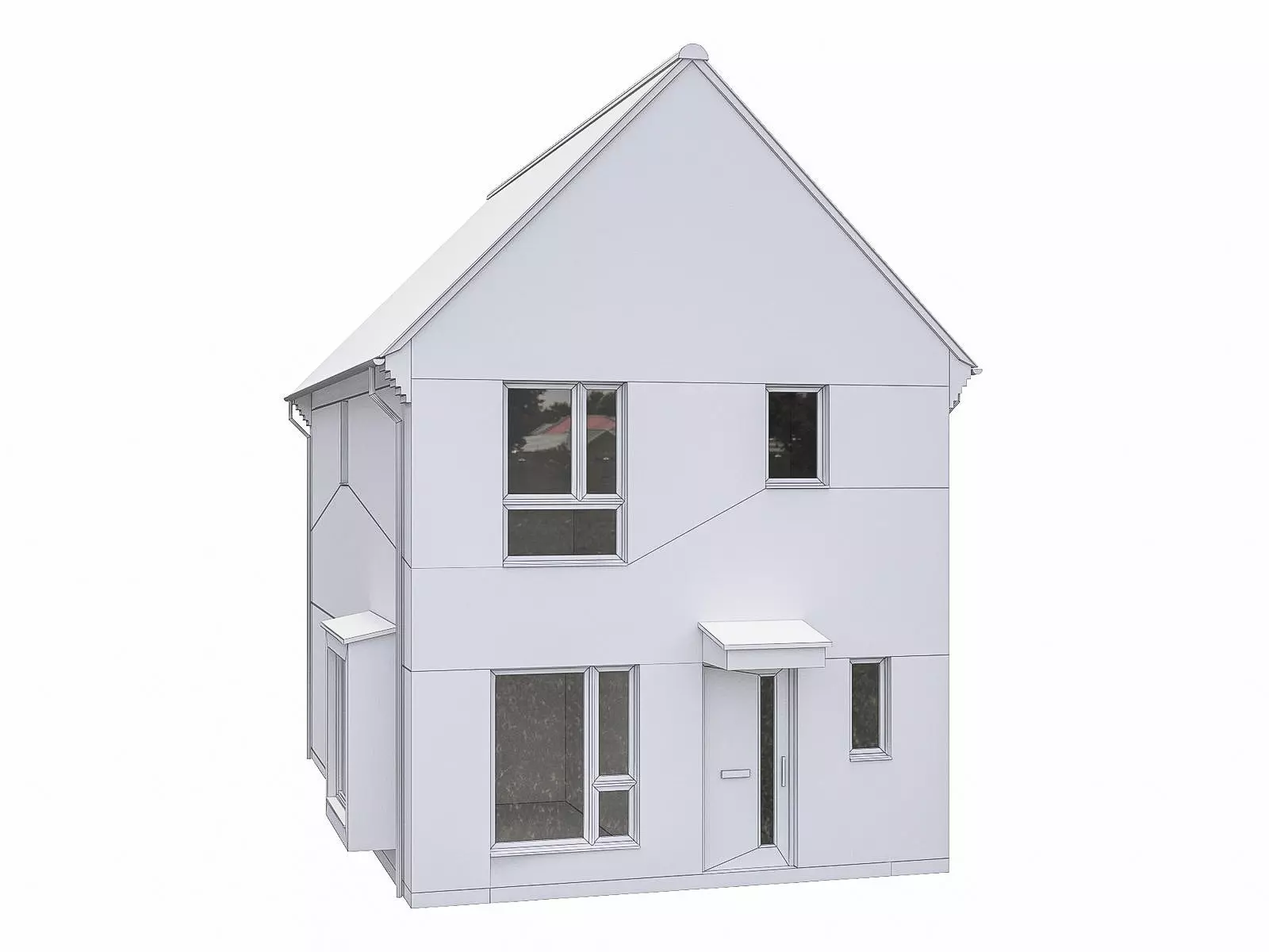 Neighborhood Houses P20 Low-poly 3D model_0