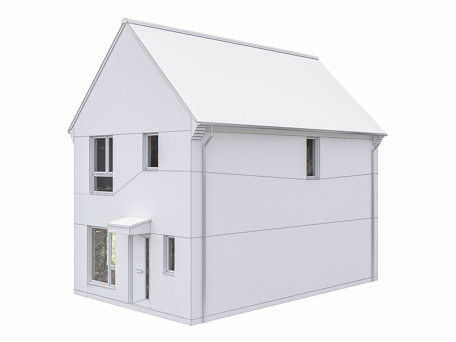 Neighborhood Houses P20 Low-poly 3D model_3