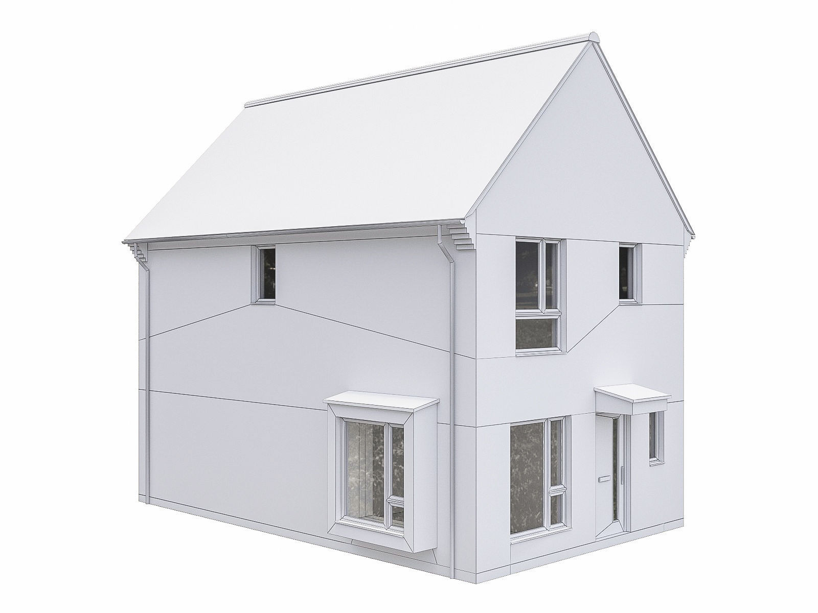 Neighborhood Houses P20 Low-poly 3D model_2