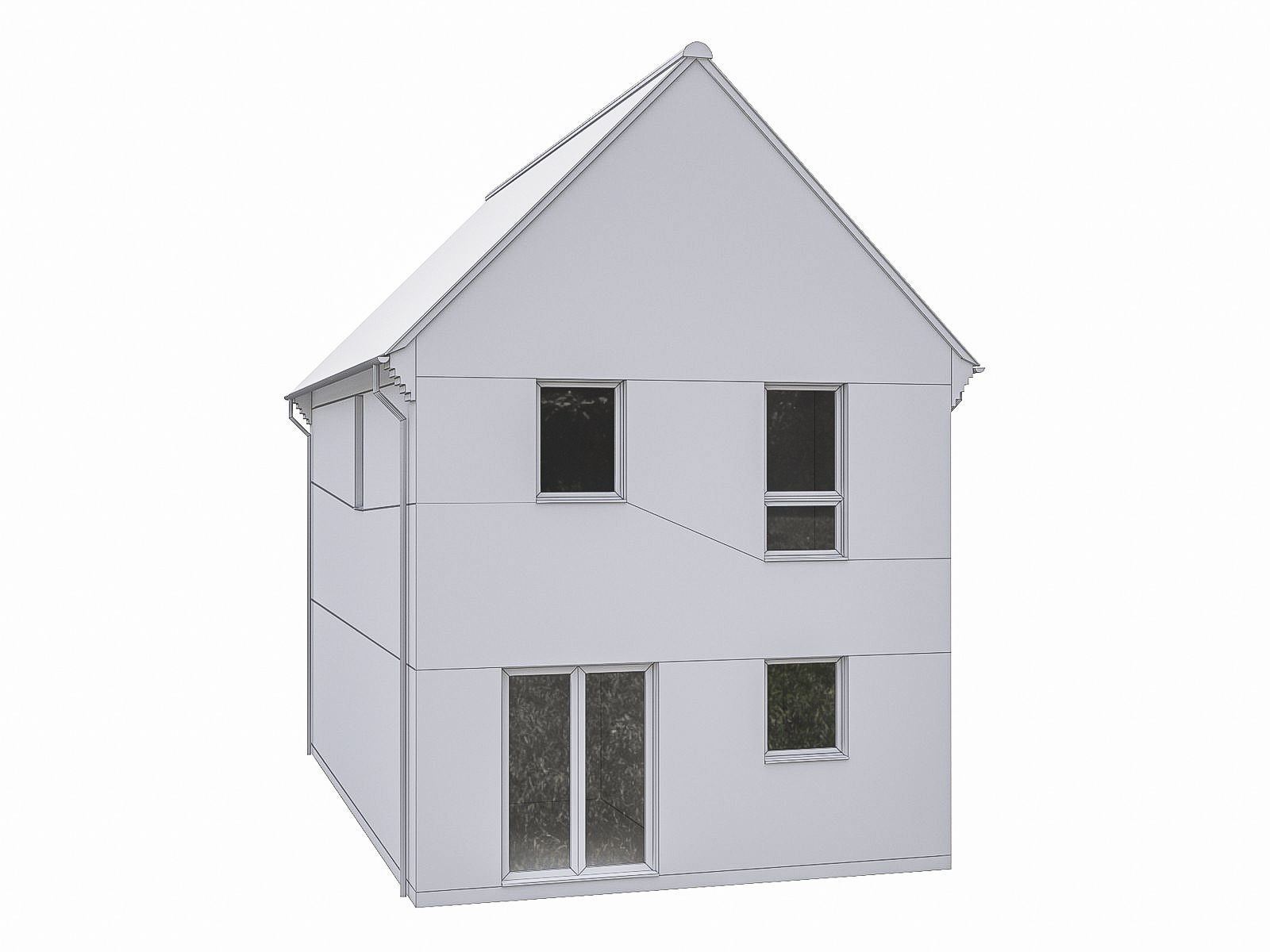 Neighborhood Houses P20 Low-poly 3D model_1