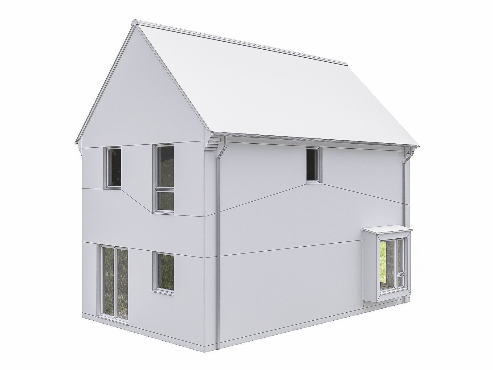 Neighborhood Houses P20 Low-poly 3D model_5