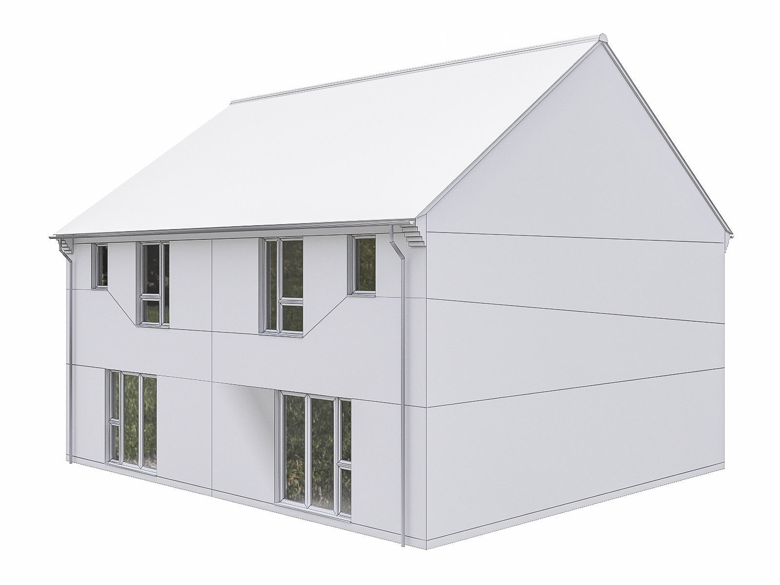 Neighborhood Houses P19 Low-poly 3D model_5