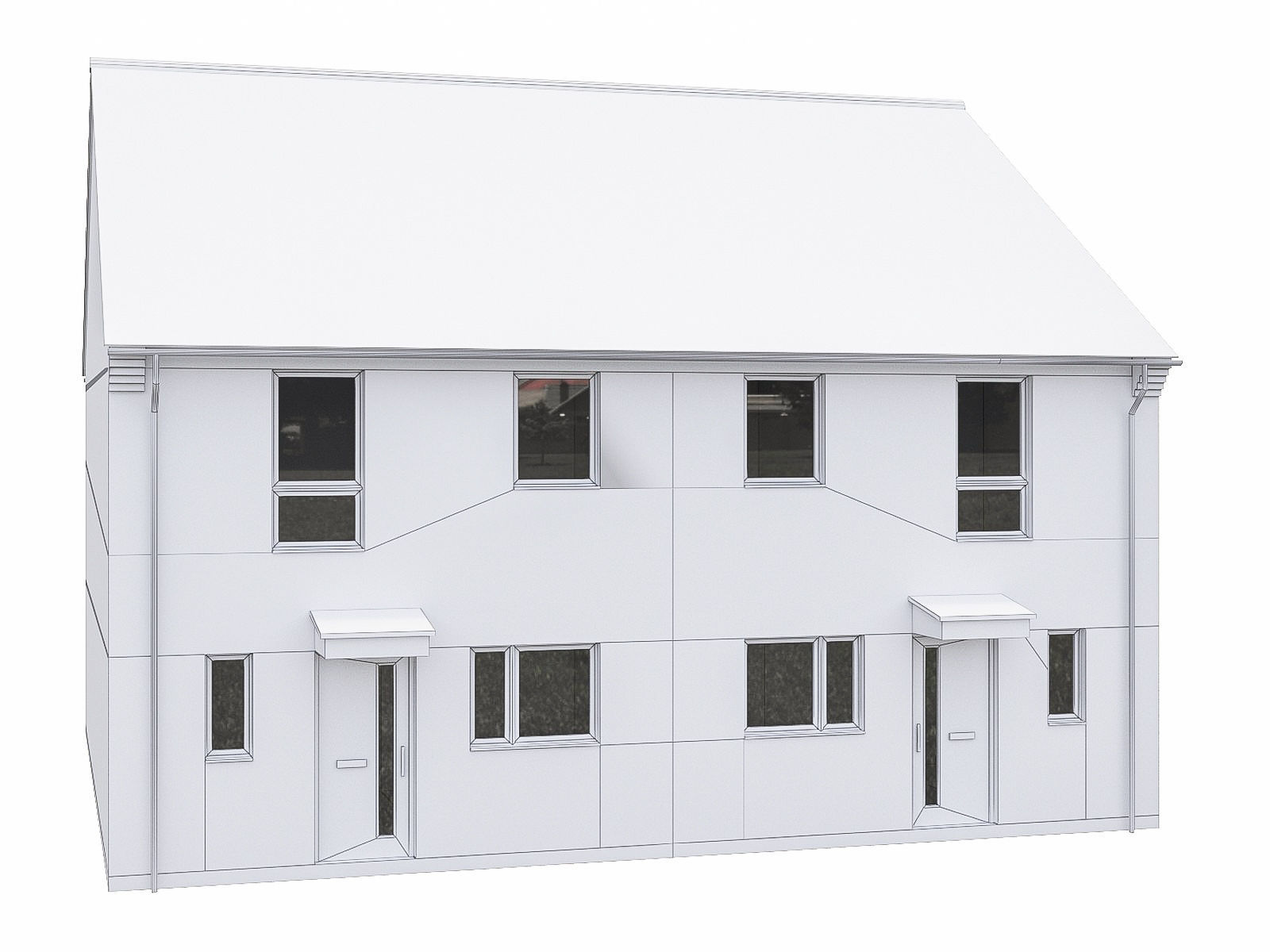 Neighborhood Houses P19 Low-poly 3D model_1