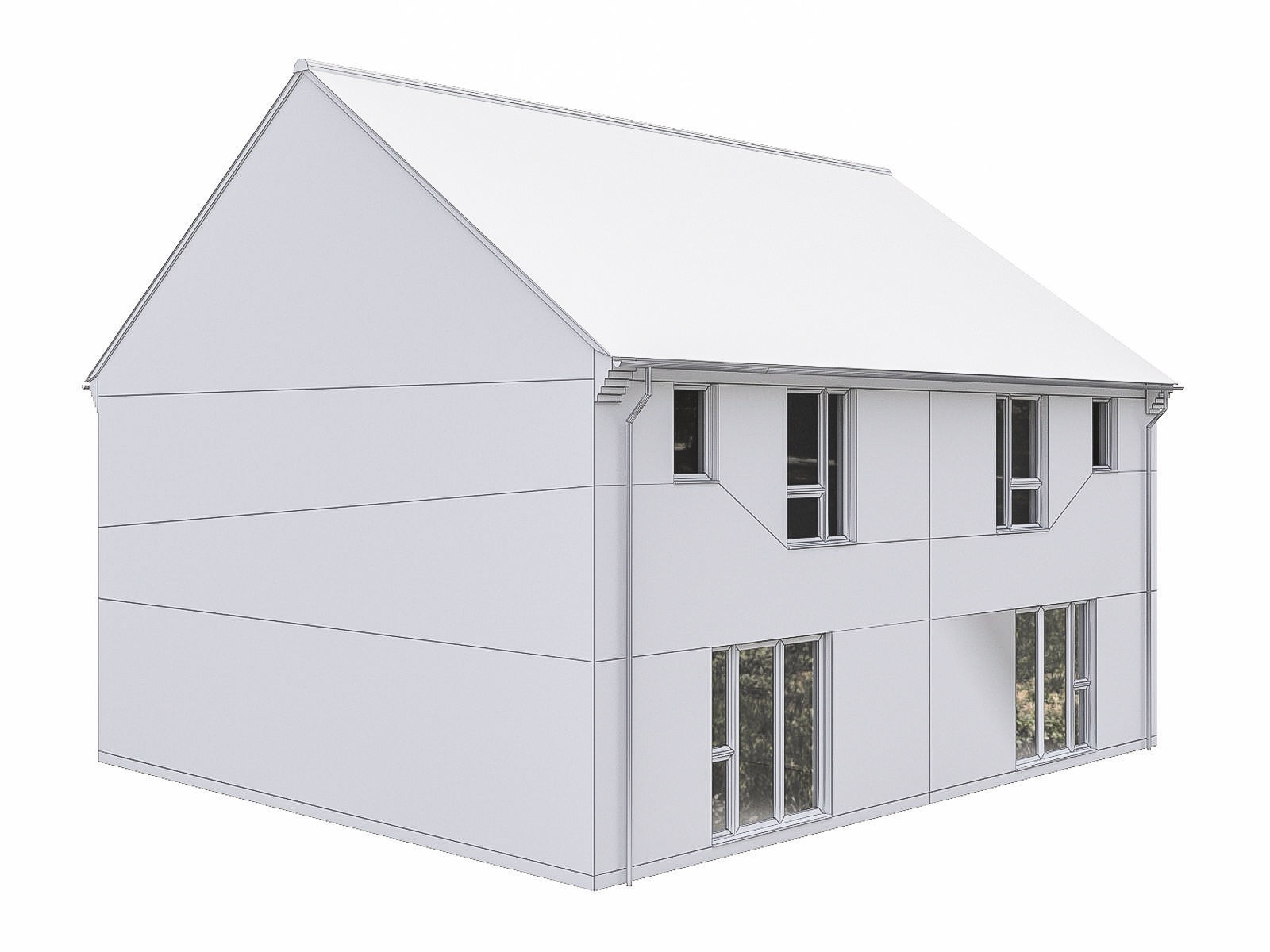 Neighborhood Houses P19 Low-poly 3D model_4