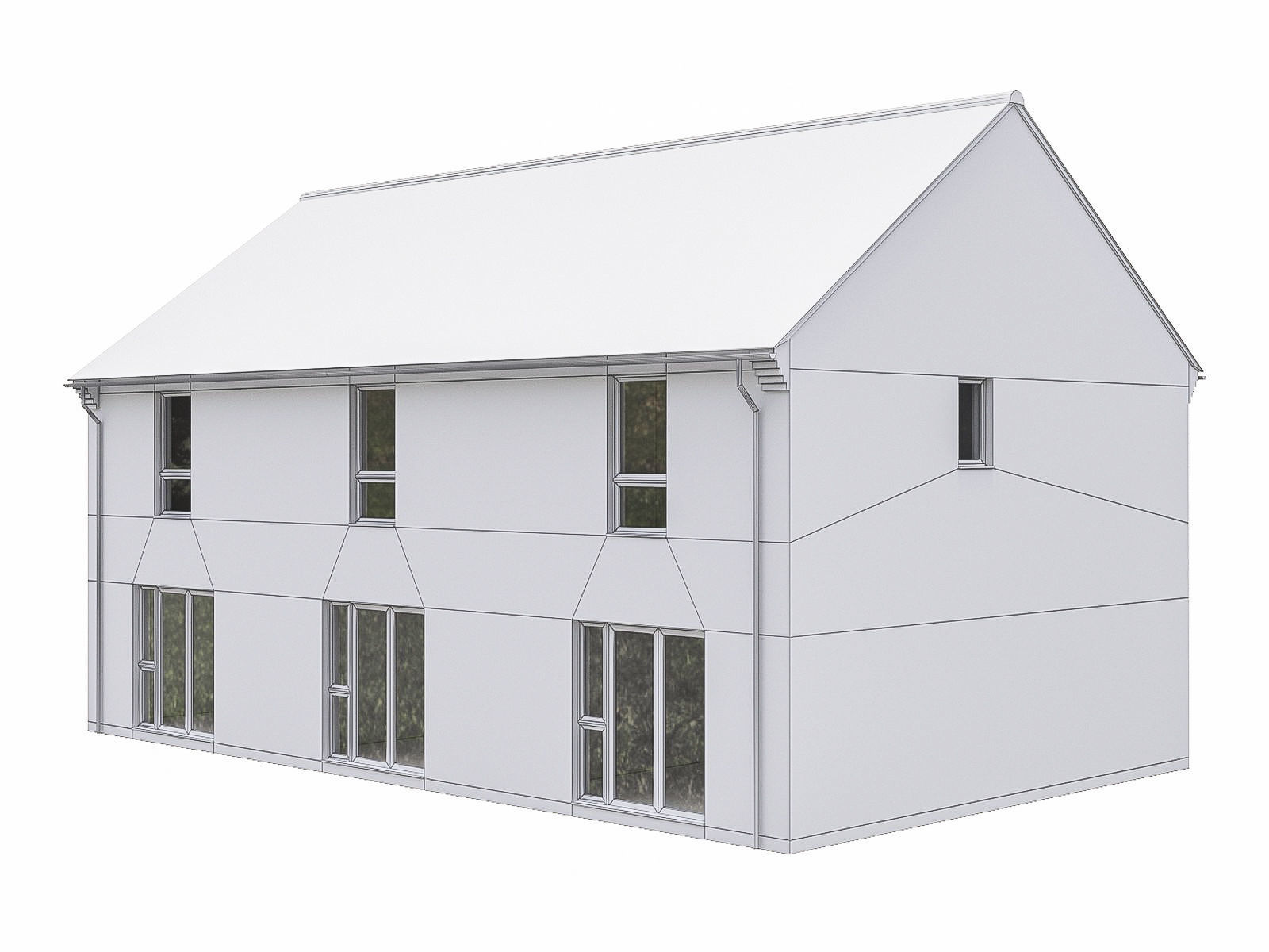 Neighborhood Houses P18 Low-poly 3D model_5